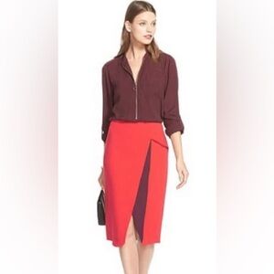 Halogen Vibrant Red Pencil Skirt
